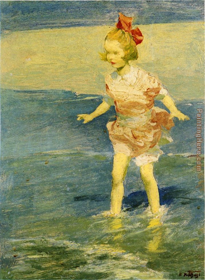 In the Surf painting - Edward Henry Potthast In the Surf art painting